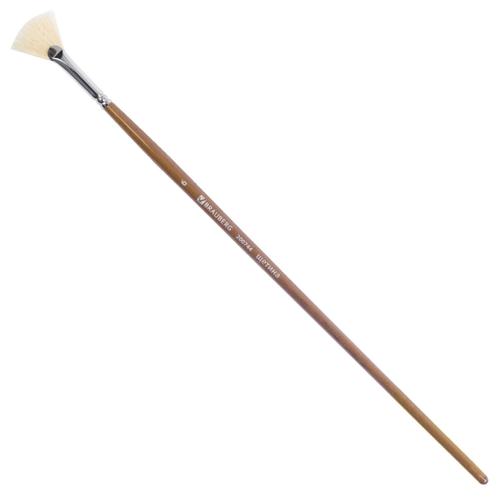 Кисть художественная щетина, веерная, № 6, длинная ручка 200744 цена за 5 шт , 